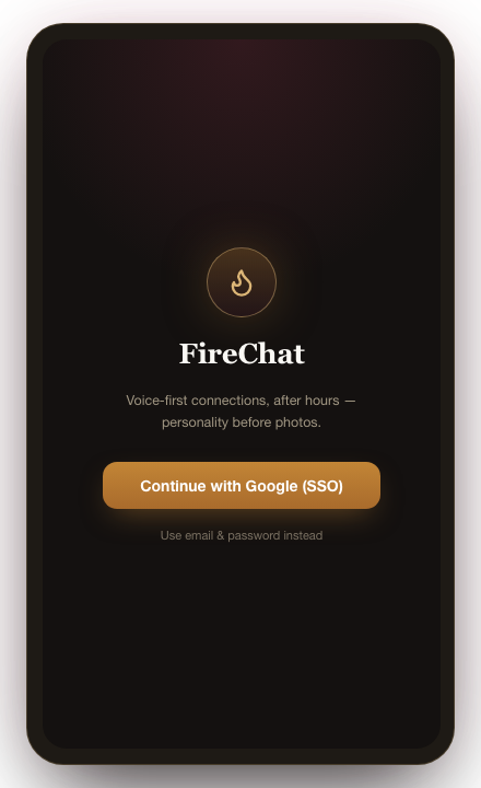 FireChat sign-in panel